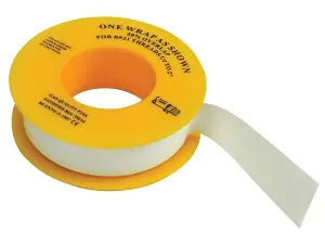 Faithfull PTFE Gas Tape 12mm x 5M - 10 Pack for Plumbing and Heating