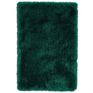 Jewel Green Shaggy Plain Modern Easy to Clean Rug for Living Room and Bedroom-150cm X 230cm