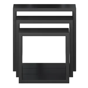 GoodHome Rigga Black Cube shelf (L)23cm x (D)9.8cm, Set of 3