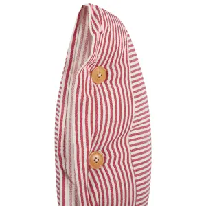 Set of 2 Cushions AALITA Cotton 45 x 45 cm Striped Red