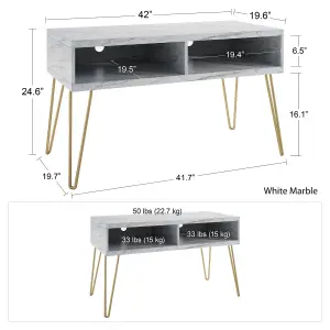 Novogratz Athena TV-Stand White Marble