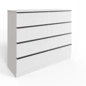 Ripple Effect White 8 Drawer Chest Of Drawers Modern Scalloped Fronts