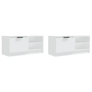 Berkfield TV Cabinets 2 pcs White 80x35x36.5 cm Engineered Wood