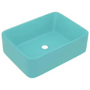 Berkfield Luxury Wash Basin Matt Light Green 41x30x12 cm Ceramic