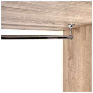 Suspended Round Wardrobe Rail Hanging Tube Pipe 1200mm Chrome Set with End Brackets