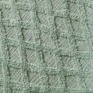 Homescapes Green Diamond Cotton Tufted Throw 125 x 150 cm