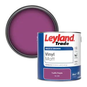 Leyland Trade Vinyl Matt Walls & Ceilings Emulsion Paint Traffic Purple (RAL 4006) 2.5L