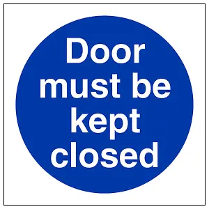 Door Must Be Kept Closed Catering Sign - Rigid Plastic 100x100mm (x3)