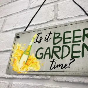 Red Ocean Signs Garden Time Hanging Garden Shed Sign Wall Pub Bar Plaques Friendship Gifts