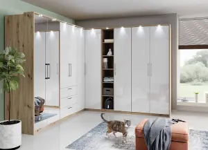 Optima 16 Corner Wardrobe in Oak Artisan - Spacious & Stylish Storage Solution - W1090mm x H2170mm x D630mm