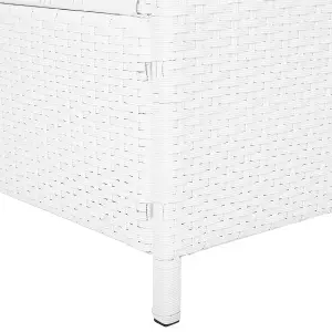 Sun Lounger with Cushion PE Rattan White TURIN