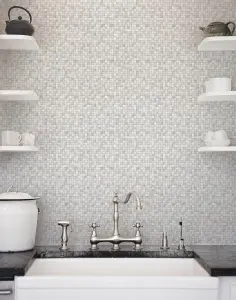 Galerie Natural Fx Silver Grey Tessera Embossed Wallpaper