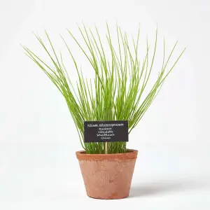 Homescapes Artificial Chive Plant in Decorative Pot