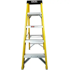 Excel Electricians Fibreglass Step Ladder 4 Tread 1.3m Heavy Duty