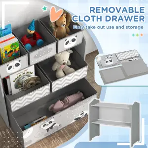 ZONEKIZ Kids Storage Unit with 6 Boxes, Toy Storage Organiser, Grey