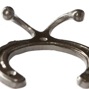 Hammer & Tongs - Horse Shoe Double Coat Hook - W100mm x H110mm - Raw