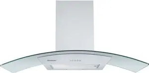 90cm Stainless Steel Curved Glass Cooker Hood