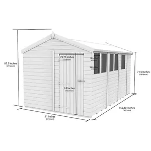 DIY Sheds 8x13 Apex Shed - Double Door With Windows