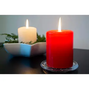 Pillar Candles, Pack of 8, Unscented, Long Burning Time, 10 x 5 cm / 4 x 2 in (White, Matt)