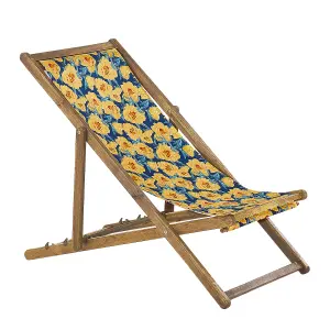 Sun Lounger Wood Light Brown ANZIO