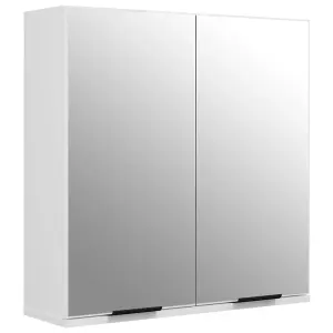 Berkfield Bathroom Mirror Cabinet High Gloss White 64x20x67 cm