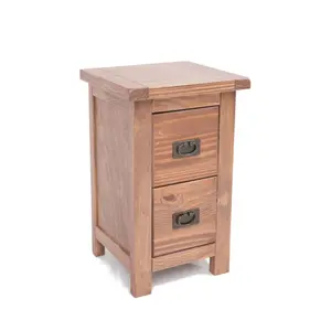 Padua 2 Drawer Petite Bedside Table Brass Drop Handle