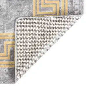 Rug Washable 190x300 cm Grey Anti Slip