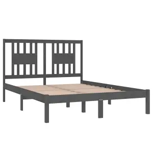 Berkfield Bed Frame Grey Solid Wood Pine 120x200 cm