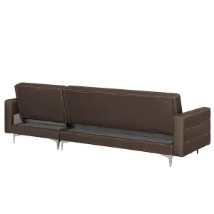 Corner Sofa ABERDEEN Dark Brown Fabric Left Hand