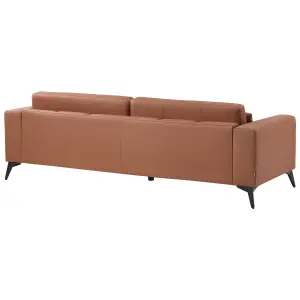 3 Seater Faux Leather Sofa Brown ANGE