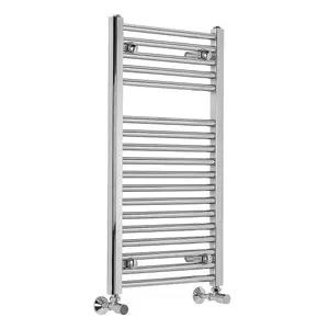 Rinse 800x450mm Chrome Bathroom Heated Towel Rail Radiator Straight Ladder Style Towel Warmer