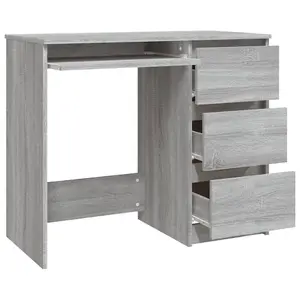 Berkfield Desk Grey Sonoma 90x45x76 cm Engineered Wood