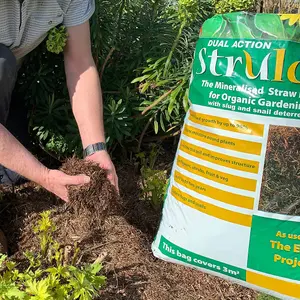 2 x 100L Strulch Mulch Straw Mulch in 9kg Bags - Natural Straw Mulch for Gardens Perfect as a Natural Slug & Snail Deterrent - Mul