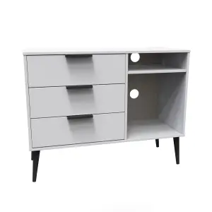 Hong Kong Ready assembled Matt grey Media unit with 2 shelves & 3 drawers, (H)97cm x (W)74cm x (D)39.5cm