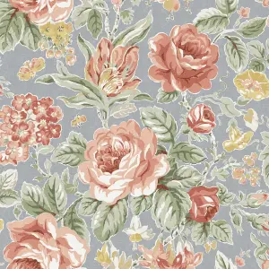 Laura Ashley Multicolour Wild Roses Smooth Wallpaper