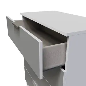 Poole 4 Drawer Chest in Uniform Grey Gloss & White (Ready Assembled)