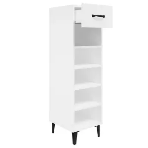 Shoe Cabinet White 30x35x105 cm Engineered Wood