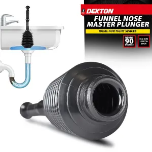 Dekton Master Plunger Clear Unblock Unclog Drains Sinks Toilets Showers Waste - Specialist