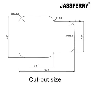 JASSFERRY Undermount Stainless Steel Kitchen Sink 1.5 One Half Bowl