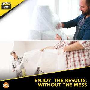 16pk Plastic Dust Sheets for Decorating 3.6m x 2.7m, Large Dust Sheets for Furniture, Dust Sheet Plastic Sheets for Painting, Dust