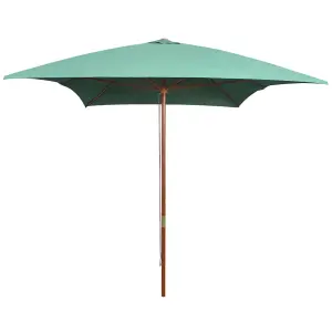 Berkfield Parasol 200x300 cm Wooden Pole Green