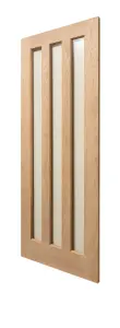 Modern 3P Panel Oak Clear Glzd Door 1981 x 762mm