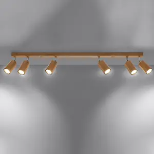 Zake Wood Bronze 6 Light Classic Ceiling Light