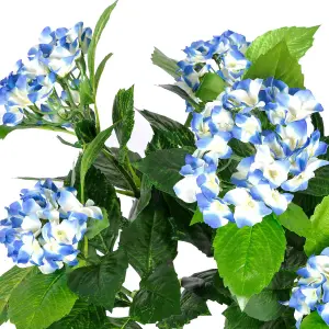 Homescapes Blue Hydrangea Bush Artificial Plant with Pot, 70 cm