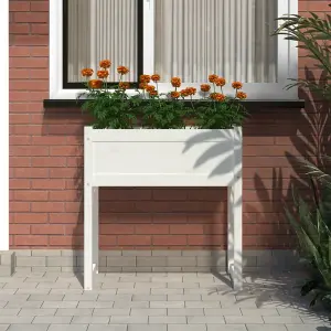 Berkfield Planter White 78x40x81 cm Solid Wood Pine