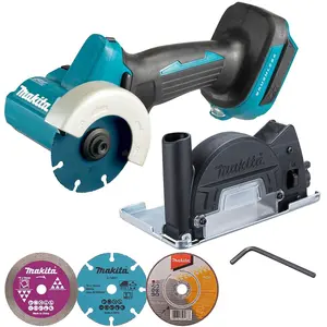 Makita DMC300Z 18V LXT Brushless 76mm Compact Cut Off Saw + 3 Blades + Makpac