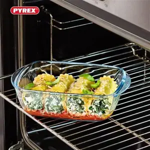 Pyrex Rectangular Oven Dish With Lid, Clear, Glass