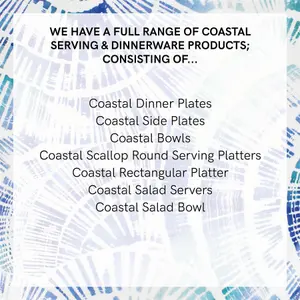 Purely Home Coastal Scallops Melamine Salad Plates - Set of 5