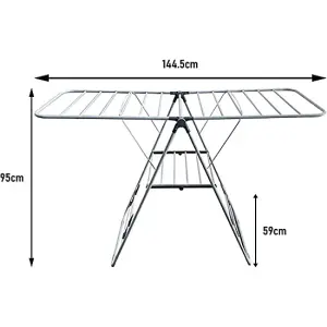 Homefront Clothes Airer Dryer - Lightweight & Foldable Design - Adjustable Side Wings & Fitted Shoe Racks