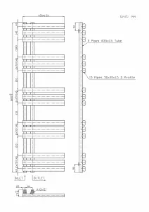 Rinse 1600x450mm Flat Panel Bathroom Heated Towel Rail Radiator Chrome